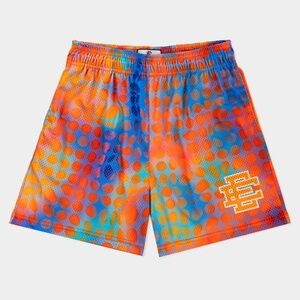Authentic NEW ERIC EMANUEL Men's Basketball Shorts L Orange Basic Mesh EE LARGE